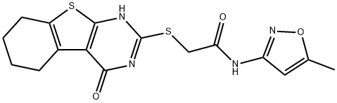 Acetamide, 2-[(1,4,5,6,7,8-hexahydro-4-oxo[1]benzothieno[2,3-d]pyrimidin-2-yl)thio]-N-(5-methyl-3-isoxazolyl)- (9CI) Struktur