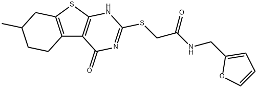Acetamide, N-(2-furanylmethyl)-2-[(1,4,5,6,7,8-hexahydro-7-methyl-4-oxo[1]benzothieno[2,3-d]pyrimidin-2-yl)thio]- (9CI) 结构式