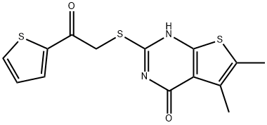 Thieno[2,3-d]pyrimidin-4(1H)-one, 5,6-dimethyl-2-[[2-oxo-2-(2-thienyl)ethyl]thio]- (9CI) 结构式