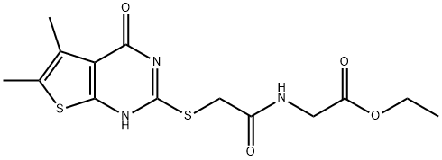 Glycine, N-[[(1,4-dihydro-5,6-dimethyl-4-oxothieno[2,3-d]pyrimidin-2-yl)thio]acetyl]-, ethyl ester (9CI)|