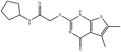 Acetamide, N-cyclopentyl-2-[(1,4-dihydro-5,6-dimethyl-4-oxothieno[2,3-d]pyrimidin-2-yl)thio]- (9CI) Struktur