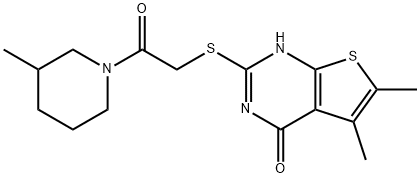 Piperidine, 1-[[(1,4-dihydro-5,6-dimethyl-4-oxothieno[2,3-d]pyrimidin-2-yl)thio]acetyl]-3-methyl- (9CI) Struktur