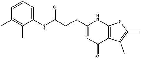 Acetamide, 2-[(1,4-dihydro-5,6-dimethyl-4-oxothieno[2,3-d]pyrimidin-2-yl)thio]-N-(2,3-dimethylphenyl)- (9CI) Struktur