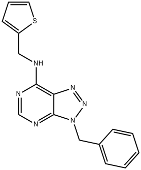 3H-1,2,3-Triazolo[4,5-d]pyrimidin-7-amine, 3-(phenylmethyl)-N-(2-thienylmethyl)- (9CI) Structure