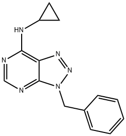 3H-1,2,3-Triazolo[4,5-d]pyrimidin-7-amine, N-cyclopropyl-3-(phenylmethyl)- (9CI) Structure