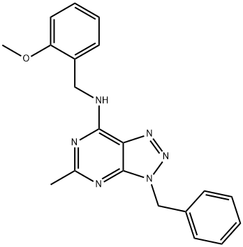 3H-1,2,3-Triazolo[4,5-d]pyrimidin-7-amine, N-[(2-methoxyphenyl)methyl]-5-methyl-3-(phenylmethyl)- (9CI),606108-31-0,结构式