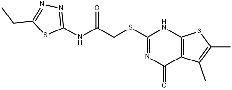 606108-38-7 Acetamide, 2-[(1,4-dihydro-5,6-dimethyl-4-oxothieno[2,3-d]pyrimidin-2-yl)thio]-N-(5-ethyl-1,3,4-thiadiazol-2-yl)- (9CI)