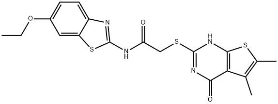 Acetamide, 2-[(1,4-dihydro-5,6-dimethyl-4-oxothieno[2,3-d]pyrimidin-2-yl)thio]-N-(6-ethoxy-2-benzothiazolyl)- (9CI)|