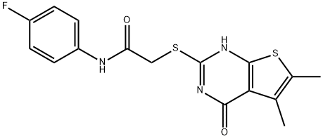 Acetamide, 2-[(1,4-dihydro-5,6-dimethyl-4-oxothieno[2,3-d]pyrimidin-2-yl)thio]-N-(4-fluorophenyl)- (9CI) 结构式