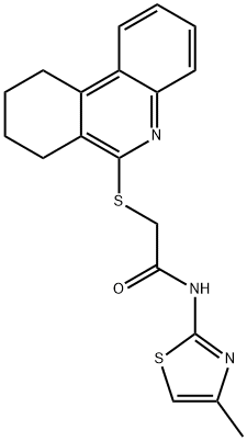 Acetamide, N-(4-methyl-2-thiazolyl)-2-[(7,8,9,10-tetrahydro-6-phenanthridinyl)thio]- (9CI) 化学構造式