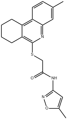 Acetamide, N-(5-methyl-3-isoxazolyl)-2-[(7,8,9,10-tetrahydro-3-methyl-6-phenanthridinyl)thio]- (9CI) 化学構造式