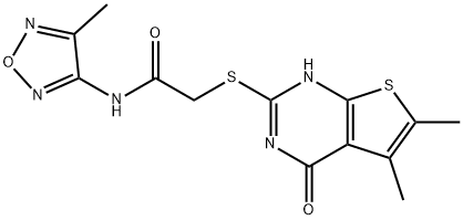 Acetamide, 2-[(1,4-dihydro-5,6-dimethyl-4-oxothieno[2,3-d]pyrimidin-2-yl)thio]-N-(4-methyl-1,2,5-oxadiazol-3-yl)- (9CI) Structure