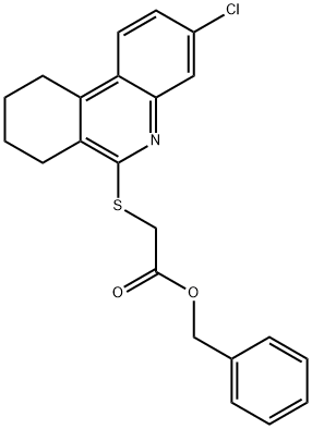 Acetic acid, [(3-chloro-7,8,9,10-tetrahydro-6-phenanthridinyl)thio]-, phenylmethyl ester (9CI) Struktur
