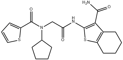 Benzo[b]thiophene-3-carboxamide, 2-[[[cyclopentyl(2-thienylcarbonyl)amino]acetyl]amino]-4,5,6,7-tetrahydro- (9CI) Structure