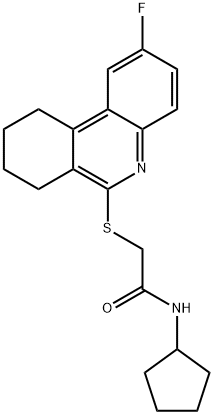 Acetamide, N-cyclopentyl-2-[(2-fluoro-7,8,9,10-tetrahydro-6-phenanthridinyl)thio]- (9CI) Struktur