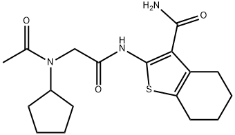 Benzo[b]thiophene-3-carboxamide, 2-[[(acetylcyclopentylamino)acetyl]amino]-4,5,6,7-tetrahydro- (9CI) Structure