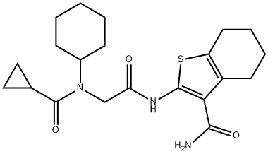 Benzo[b]thiophene-3-carboxamide, 2-[[[cyclohexyl(cyclopropylcarbonyl)amino]acetyl]amino]-4,5,6,7-tetrahydro- (9CI) Struktur
