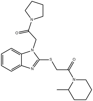 Piperidine, 2-methyl-1-[[[1-[2-oxo-2-(1-pyrrolidinyl)ethyl]-1H-benzimidazol-2-yl]thio]acetyl]- (9CI)|