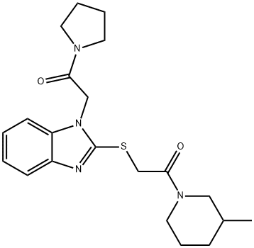 Piperidine, 3-methyl-1-[[[1-[2-oxo-2-(1-pyrrolidinyl)ethyl]-1H-benzimidazol-2-yl]thio]acetyl]- (9CI)|