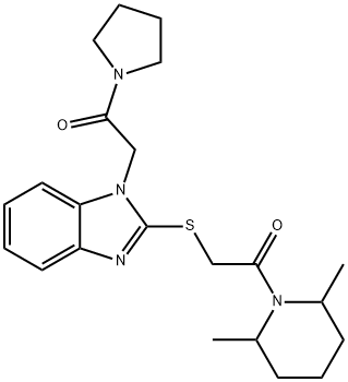 606109-72-2 Piperidine, 2,6-dimethyl-1-[[[1-[2-oxo-2-(1-pyrrolidinyl)ethyl]-1H-benzimidazol-2-yl]thio]acetyl]- (9CI)