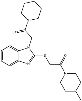 Piperidine, 4-methyl-1-[[[1-[2-oxo-2-(1-piperidinyl)ethyl]-1H-benzimidazol-2-yl]thio]acetyl]- (9CI)|