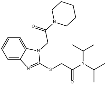 Acetamide, N,N-bis(1-methylethyl)-2-[[1-[2-oxo-2-(1-piperidinyl)ethyl]-1H-benzimidazol-2-yl]thio]- (9CI) Struktur