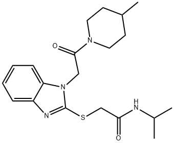 Acetamide, N-(1-methylethyl)-2-[[1-[2-(4-methyl-1-piperidinyl)-2-oxoethyl]-1H-benzimidazol-2-yl]thio]- (9CI) Structure