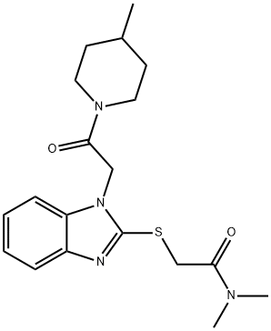 Acetamide, N,N-dimethyl-2-[[1-[2-(4-methyl-1-piperidinyl)-2-oxoethyl]-1H-benzimidazol-2-yl]thio]- (9CI)|