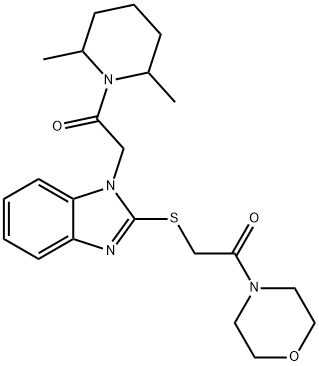 606110-39-8 Morpholine, 4-[[[1-[2-(2,6-dimethyl-1-piperidinyl)-2-oxoethyl]-1H-benzimidazol-2-yl]thio]acetyl]- (9CI)