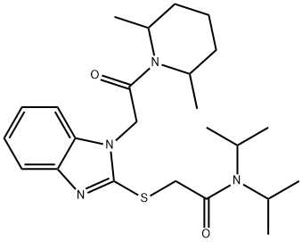 Acetamide, 2-[[1-[2-(2,6-dimethyl-1-piperidinyl)-2-oxoethyl]-1H-benzimidazol-2-yl]thio]-N,N-bis(1-methylethyl)- (9CI)|