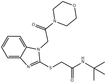 Acetamide, N-(1,1-dimethylethyl)-2-[[1-[2-(4-morpholinyl)-2-oxoethyl]-1H-benzimidazol-2-yl]thio]- (9CI) Struktur