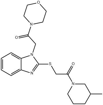 Morpholine, 4-[[2-[[2-(3-methyl-1-piperidinyl)-2-oxoethyl]thio]-1H-benzimidazol-1-yl]acetyl]- (9CI),606110-59-2,结构式
