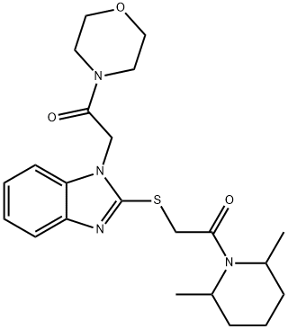Morpholine, 4-[[2-[[2-(2,6-dimethyl-1-piperidinyl)-2-oxoethyl]thio]-1H-benzimidazol-1-yl]acetyl]- (9CI) Structure