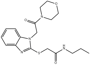 Acetamide, 2-[[1-[2-(4-morpholinyl)-2-oxoethyl]-1H-benzimidazol-2-yl]thio]-N-propyl- (9CI) 结构式