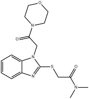 Acetamide, N,N-dimethyl-2-[[1-[2-(4-morpholinyl)-2-oxoethyl]-1H-benzimidazol-2-yl]thio]- (9CI) Struktur