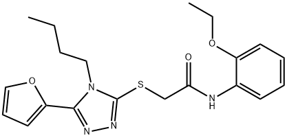 Acetamide, 2-[[4-butyl-5-(2-furanyl)-4H-1,2,4-triazol-3-yl]thio]-N-(2-ethoxyphenyl)- (9CI) Structure