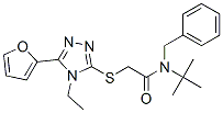 Acetamide, N-(1,1-dimethylethyl)-2-[[4-ethyl-5-(2-furanyl)-4H-1,2,4-triazol-3-yl]thio]-N-(phenylmethyl)- (9CI) 结构式