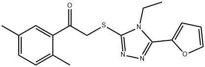 Ethanone, 1-(2,5-dimethylphenyl)-2-[[4-ethyl-5-(2-furanyl)-4H-1,2,4-triazol-3-yl]thio]- (9CI) Struktur