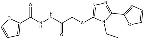 2-Furancarboxylicacid,2-[[[4-ethyl-5-(2-furanyl)-4H-1,2,4-triazol-3-yl]thio]acetyl]hydrazide(9CI)|