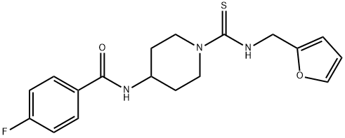 Benzamide, 4-fluoro-N-[1-[[(2-furanylmethyl)amino]thioxomethyl]-4-piperidinyl]- (9CI) Structure