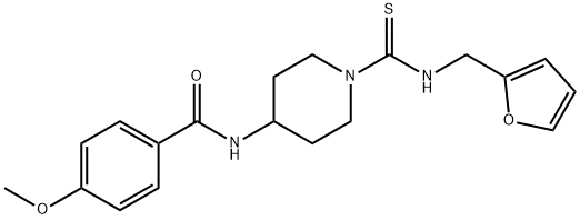 Benzamide, N-[1-[[(2-furanylmethyl)amino]thioxomethyl]-4-piperidinyl]-4-methoxy- (9CI) Structure