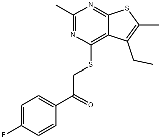 Ethanone, 2-[(5-ethyl-2,6-dimethylthieno[2,3-d]pyrimidin-4-yl)thio]-1-(4-fluorophenyl)- (9CI)|