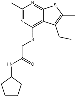 Acetamide, N-cyclopentyl-2-[(5-ethyl-2,6-dimethylthieno[2,3-d]pyrimidin-4-yl)thio]- (9CI)|