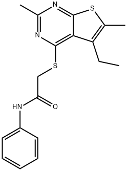 606113-43-3 Acetamide, 2-[(5-ethyl-2,6-dimethylthieno[2,3-d]pyrimidin-4-yl)thio]-N-phenyl- (9CI)