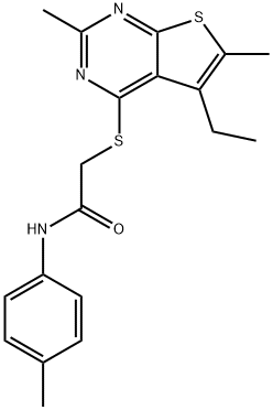 Acetamide, 2-[(5-ethyl-2,6-dimethylthieno[2,3-d]pyrimidin-4-yl)thio]-N-(4-methylphenyl)- (9CI) Struktur