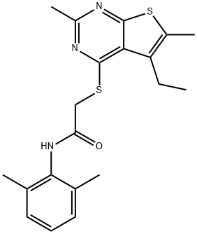 Acetamide, N-(2,6-dimethylphenyl)-2-[(5-ethyl-2,6-dimethylthieno[2,3-d]pyrimidin-4-yl)thio]- (9CI) Structure