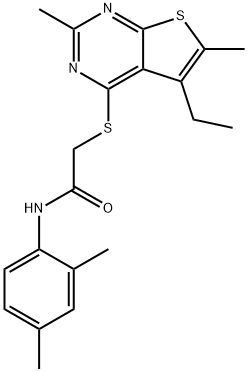 Acetamide, N-(2,4-dimethylphenyl)-2-[(5-ethyl-2,6-dimethylthieno[2,3-d]pyrimidin-4-yl)thio]- (9CI) Structure