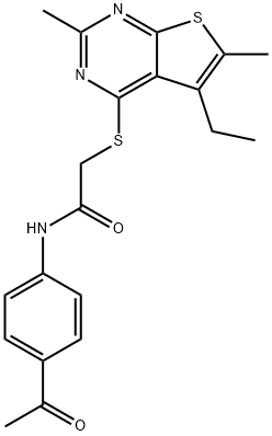 Acetamide, N-(4-acetylphenyl)-2-[(5-ethyl-2,6-dimethylthieno[2,3-d]pyrimidin-4-yl)thio]- (9CI) Struktur