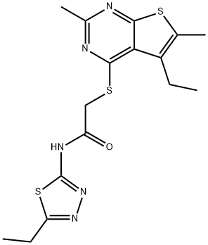 Acetamide, 2-[(5-ethyl-2,6-dimethylthieno[2,3-d]pyrimidin-4-yl)thio]-N-(5-ethyl-1,3,4-thiadiazol-2-yl)- (9CI)|