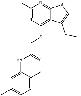 Acetamide, N-(2,5-dimethylphenyl)-2-[(5-ethyl-2,6-dimethylthieno[2,3-d]pyrimidin-4-yl)thio]- (9CI) Structure